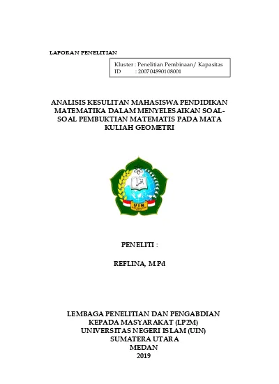 Analisis Kesulitan Mahasiswa Pendidikan Matematika Dalam Menyelesaikan ...