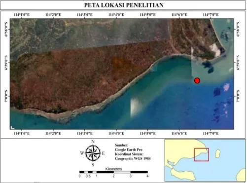 Gambar 1. Peta Lokasi Pengambilan Sampel Karang Lunak Cladiella sp. 
