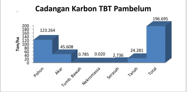 Gambar 1.  Cadangan karbon pada TBT Pambelum. 