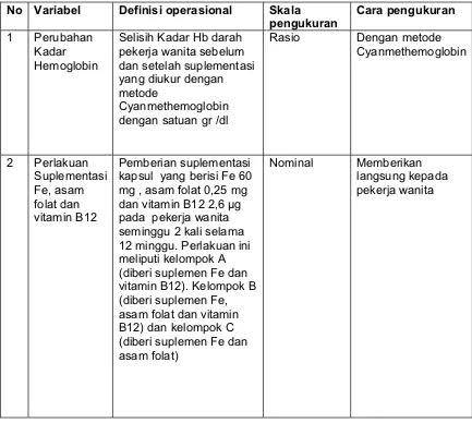 Tabel 4.2. Definisi operasional variabel penelitian 