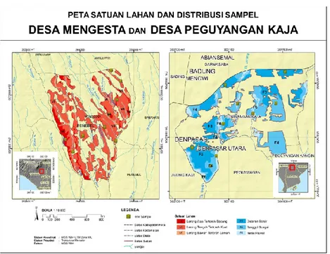 Gambar 3. Peta Satuan Lahan dan Distribusi Sampel di Wilayah Kajian 