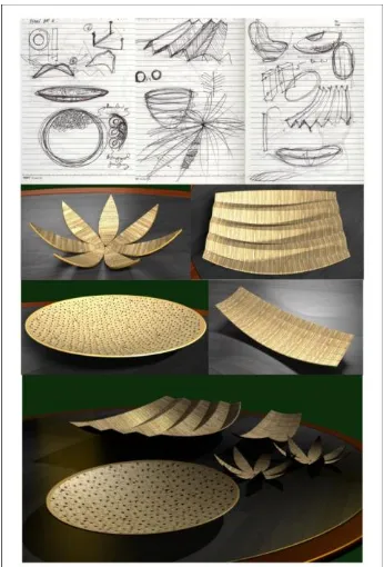 Gambar 8.   Karakter struktur bonggol jagung dengan eksperiamen ruang bentuk dasar dengan konstruksi bambu