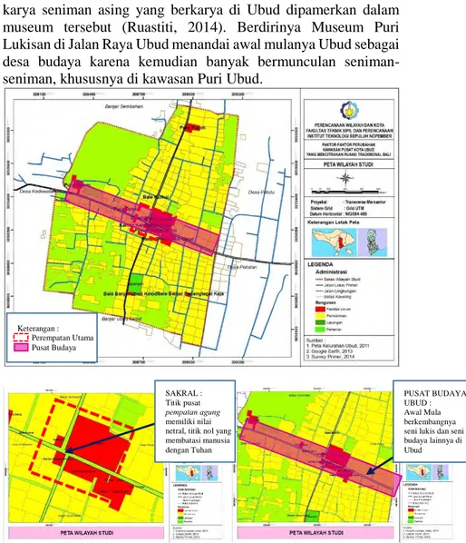 Gambar 4.1 Peta Wilayah Studi Ubud  Sumber : Hasil Analisa, 2015 