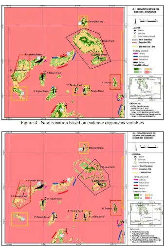Figure 4.  New zonation based on endemic organisms variables 