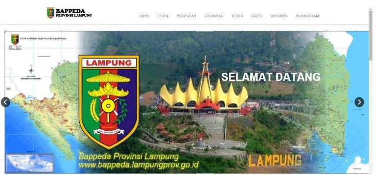 Gambar 1.4 Website Bappeda Provinsi Lampung 