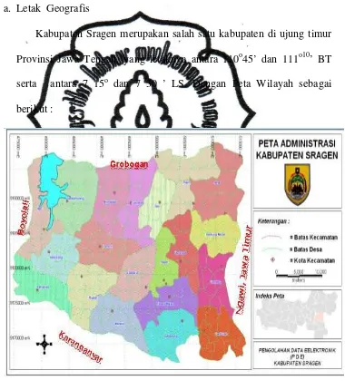 Gambar 4. 6. Peta Wilayah Kabupaten Sragen 