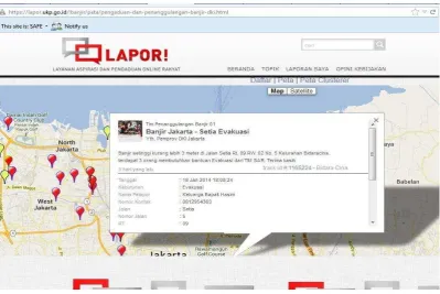 Figure 3 Jakarta Flood Disaster’s Mapping Source: http://lapor.ukp.go.id 