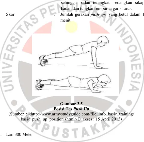 Gambar 3.5  Posisi Tes Push Up  