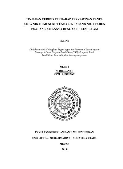 Tinjauan Yuridis Terhadap Perkawinan Tanpa Akta Nikah Menurut Undang ...