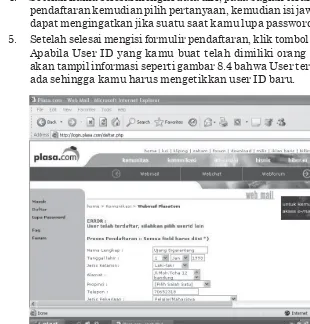 Gambar 8.4  Tampilan jika terjadi error