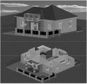 Gambar 4. Objek tiga dimensi Rumah  3. Pembuatan aplikasi untuk smartphone 