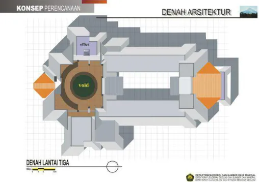 Gambar  . Denah lantai 1 Museum Gunungapi Merapi Sumber: Presentasi Museum Gunungapi Merapi 2011 (pengelola) 