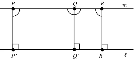 Gambar 22. Tiga Titik     dan    Berjarak Sama terhadap    pada Teorema 3.1 