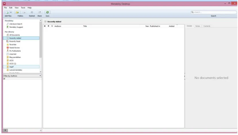 Gambar 11 Login Mendeley Dekstop 
