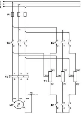 Gambar 3.3 Starting Motor Induksi Dengan Metoda Autotransformer 