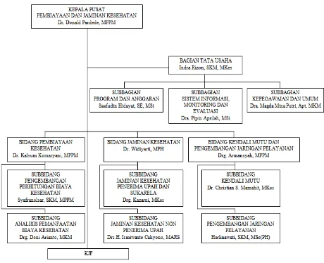 Gambar 1 Struktur Organisasi Pusat Pembiayaan dan Jaminan Kesehatan Tahun 2015 