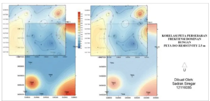 Gambar 9. Peta korelasi data V/H dengan data Iso- Iso-resistivity 