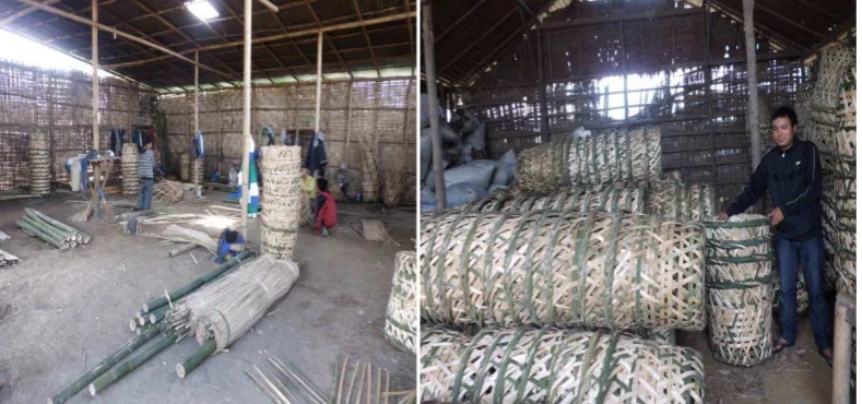 Gambar 3.  kerajinan keranjang bambu 