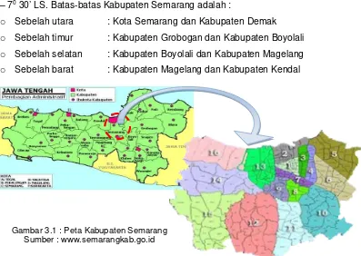 Gambar 3.1 : Peta Kabupaten Semarang 