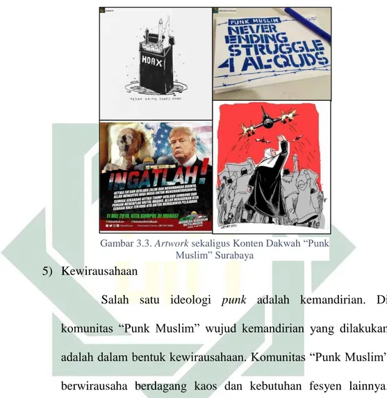 Gambar 3.3. Artwork sekaligus Konten Dakwah “Punk  Muslim” Surabaya