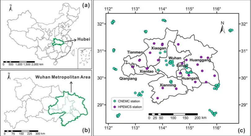 Figure 1. Study region and the spatial distribution of PMMetropolitan Area and the distribution of PMin China
