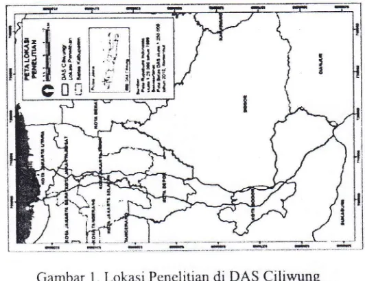 Gambar l. Lokasi Penelitian di DAS Ciliwung