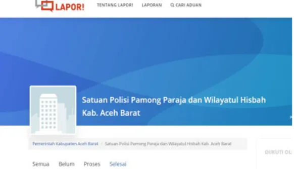 Gambar 6. Web Lapor 