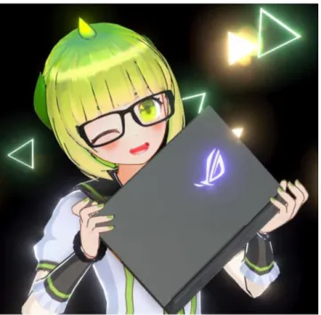 Gambar 3.12. Mintchan dan laptop Asus  ( sumber: https://www.instagram.com/mintchanchannel/)