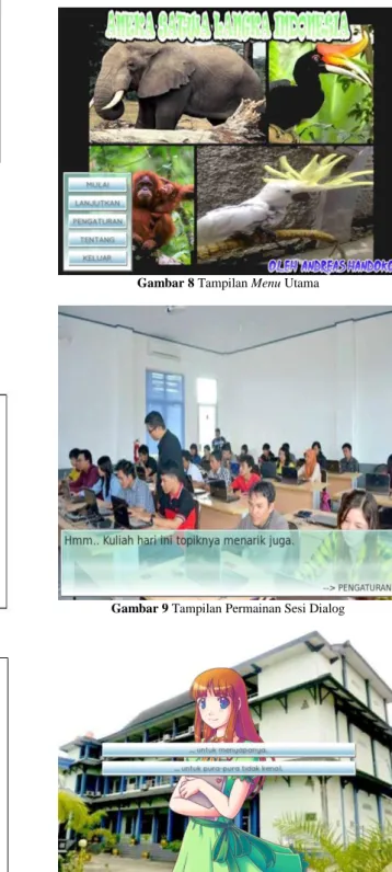 Gambar 6 Rancangan Layar Permainan Sesi Dialog 