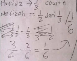 Figure 2 Abdul's work on problem 5 of worksheet 2 
