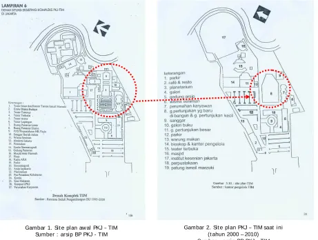 Gambar 2. Site plan PKJ – TIM saat ini  (tahun 2000 – 2010) 