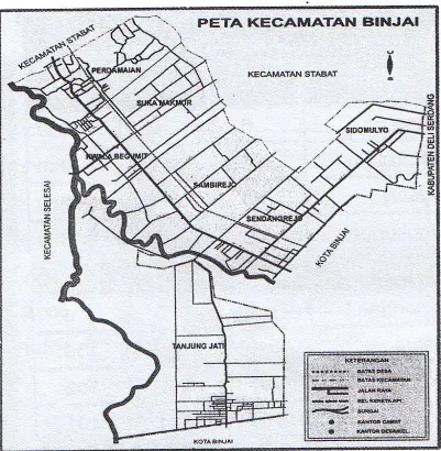 Gambar 4.3. Peta Wilayah Kecamatan Binjai Kabupaten Langkat  