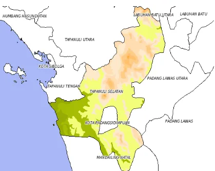 Gambar 2.1. Peta  Kabupaten Tapanuli Selatan 