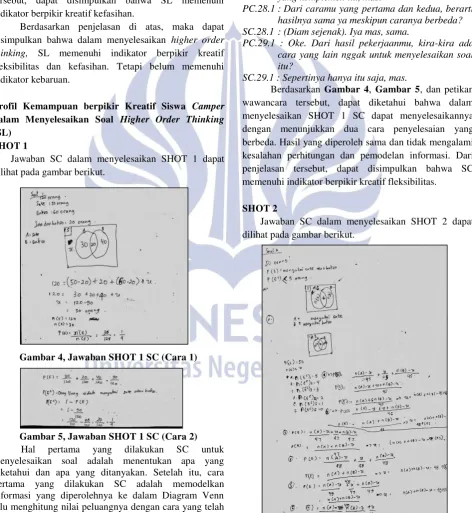 Gambar 4, Jawaban SHOT 1 SC (Cara 1) 