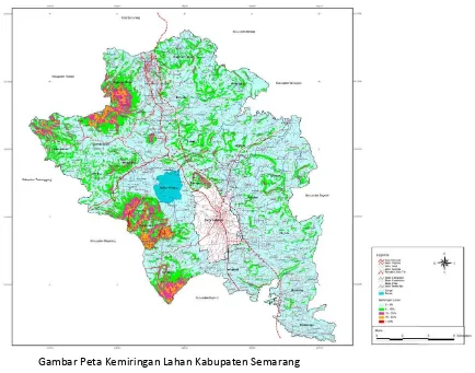 Gambar Peta Kemiringan Lahan Kabupaten Semarang 