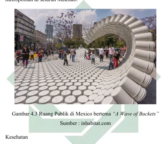 Gambar 4.3 Ruang Publik di Mexico bertema “A Wave of Buckets”   Sumber : inhabitat.com 