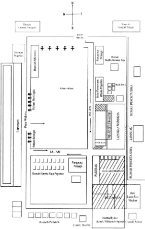 Gambar 3-76: Peta kota Majapahit (sumber: Slamet Muljana, 2005) 
