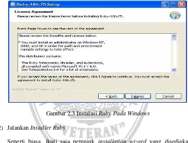 Gambar 2.3 Instalasi Ruby Pada Windows 
