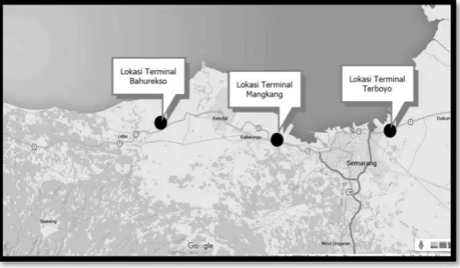 Gambar 1.1 Peta Lokasi Terminal Bahurekso, Mangkang, dan Terboyo Sumber: Analisa Penulis 