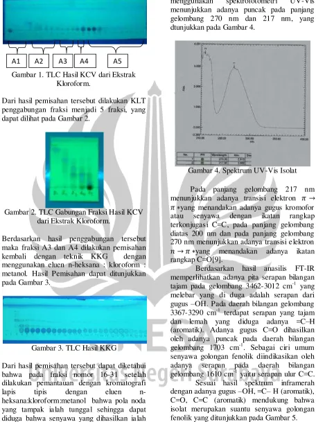Gambar 1. TLC Hasil KCV dari Ekstrak 