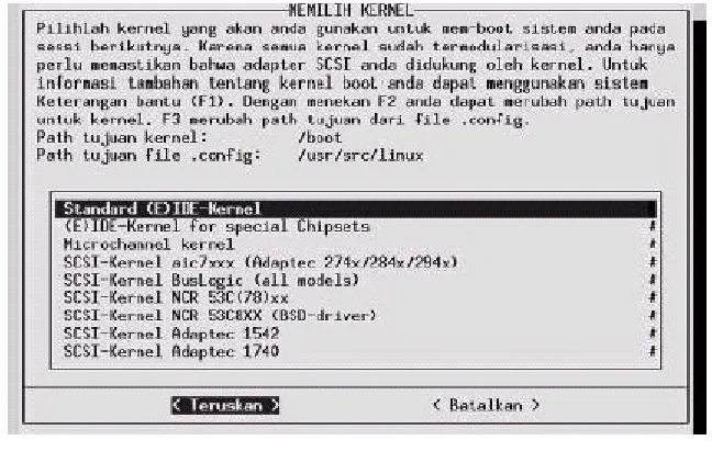 Gambar 8.  Memilih Kernel