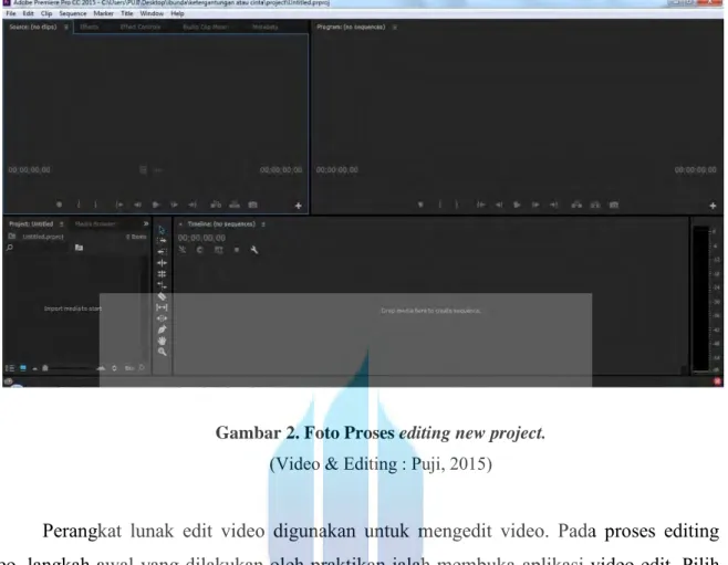 Gambar 2. Foto Proses editing new project. 