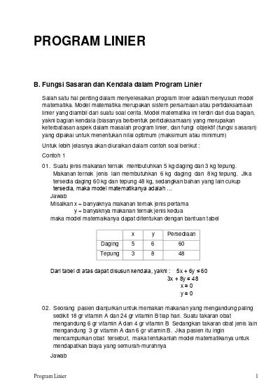 03 Fungsi Sasaran Dan Kendala Dalam Prog Linier