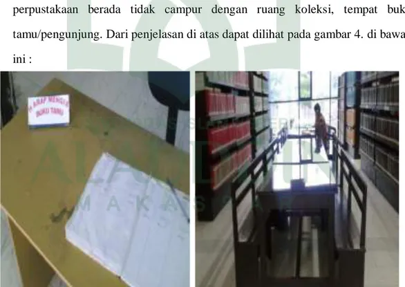 Gambar 4.4 : Perabot kursi, dan meja buku tamu pengunjung Perpustakaan 