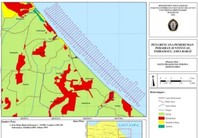 Gambar 1. Peta Lajur Rencana Pemeruman Perairan Juntinyuat, Kabupaten Indramayu.  Metode Pengolahan dan Analisis Data 