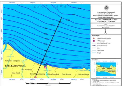 Gambar 10. Peta Jalur Peletakan Pipa Bawah Laut Terpilih 