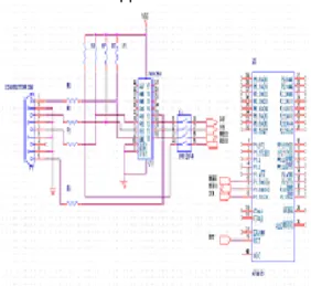 Gambar 9.Rangkaian IC AT89S51  Proses pengujian rangkaian  de-ngan cara mengaktifkan rangkaian yang  semua sistem pendukungnya telah  sele-sai dirancang membentuk suatu sistem 