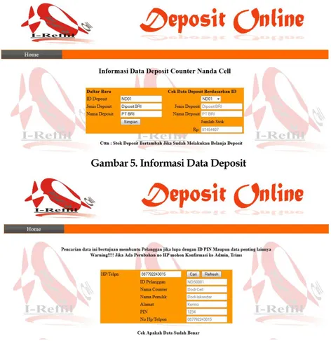 Gambar 5. Informasi Data Deposit 