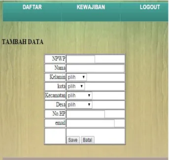 Gambar 8. Halaman Tambah Data