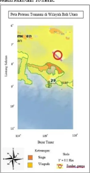 Gambar 4.4 Pemetaan potensi tsunami di Bali 